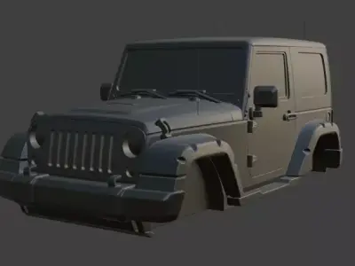 Black jeep body 3D model