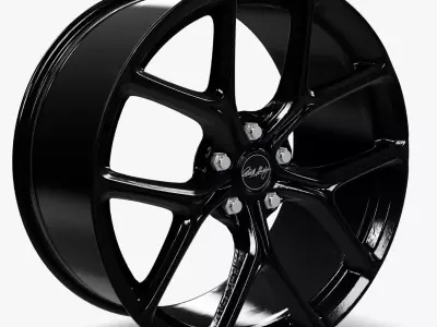 Carroll Shelby Wheel Company CS3 Wheel Gloss Black Mustang Low-poly 3D model