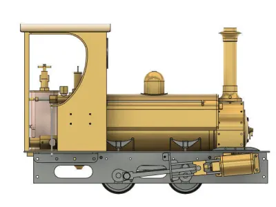 Locomotive gold steam 3D model