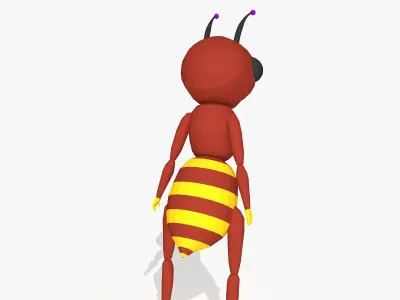 Red Cartoon Ant Low-poly 3D model