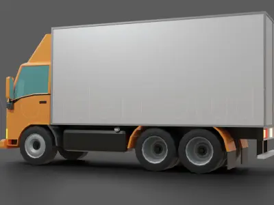 Concept Cartoon Lorry Truck Low-poly 3D model