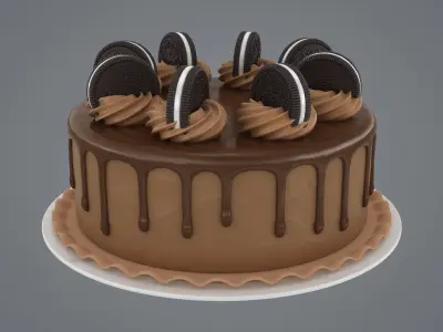 Oreo Cookie Cake 3D model