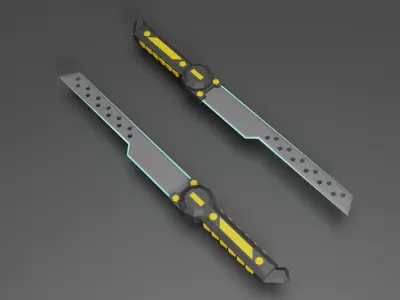 Stylized Battle Knife Free low-poly 3D model