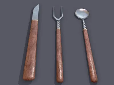 Medieval Cutlery  Free low-poly 3D model