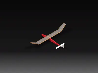 Glider model plane balsa wood Free 3D model