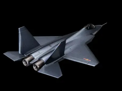 Shenyang J-31 Chinese strike fighter Low-poly 3D model