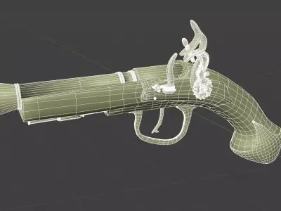 Pirate gun Low-poly 3D model