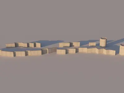 Ancient castle kit Low-poly 3D model