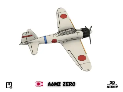Mitsubishi A6M2 Zero -warbird scalemodel -STL files for 3D print 3D print model