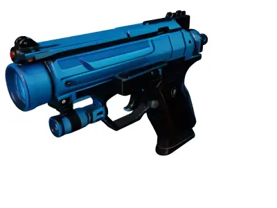 SciFi Blaster Pistol Dented Steel 3D model