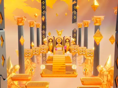 Platformer 9 Heaven Low-poly 3D model