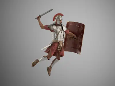 Roman legionnaire v01 3D model