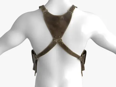 Shoulder Holster with Adjustable Straps Low-poly 3D model