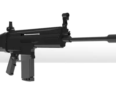 SCAR-L air rifle Low-poly 3D model
