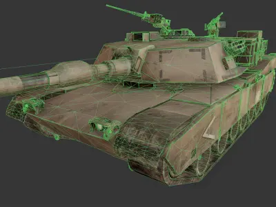 M1 Abrams tank Low-poly 3D model