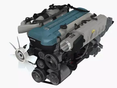 Toyota 2JZ GTE VVTi engine Low-poly 3D model