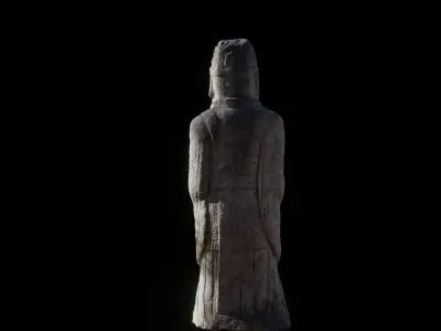 Rolyal Tomb of King Heungduk literator statue 3D model