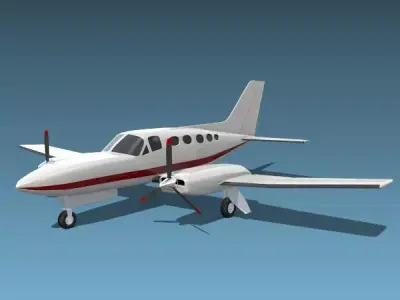 Cessna Chancellor private airplane 3D model
