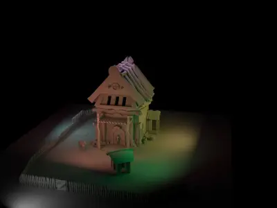 03Game model haunted house Low-poly 3D model
