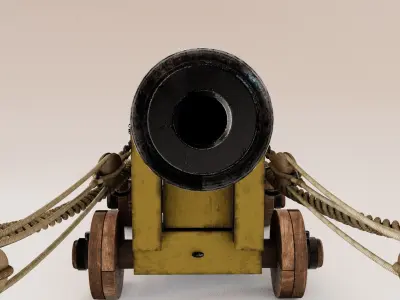 24 Pounder Naval Carriage Gun 3D model