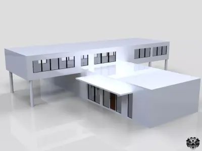 Modern Building Low-poly 3D model