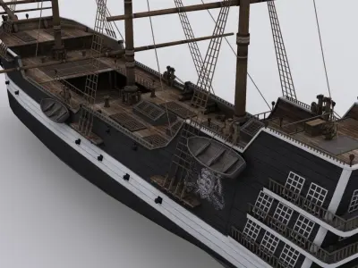 Sailing ship Low-poly 3D model