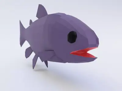 Rainbow trout fish 3d model  Low-poly 3D model