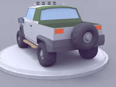 SUV Pickup Truck Lowpoly Low-poly 3D model