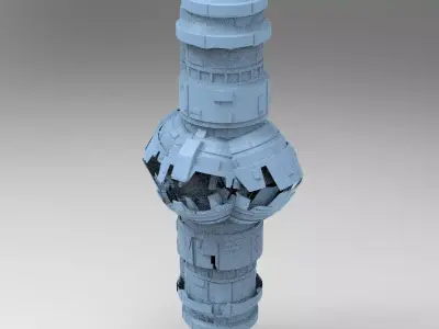 Moon base Power relay Tower 3D model