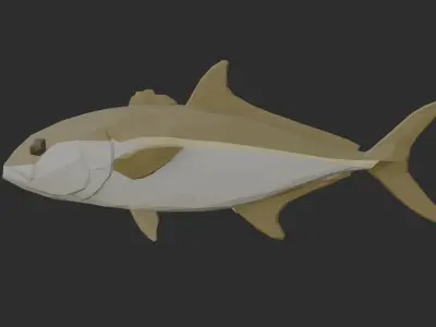 Low Poly Amberjack Low-poly 3D model