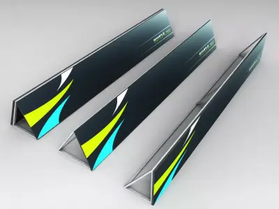 Stadium Advertising Commercial Board low poly Low-poly 3D model