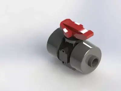 Ball Valve with female ends Free 3D model