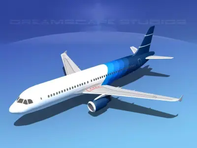  Airbus A320 LP Corporate 1 Low-poly 3D model