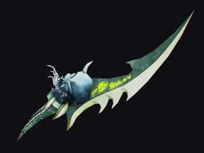 Dagger Bone Short Blade Demonic Sharpener Wedge Grinding Rusty Low-poly 3D model