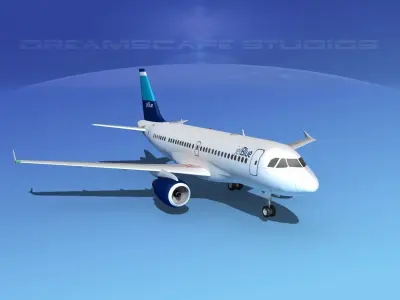 Airbus A319 Jet Blue 1 3D model