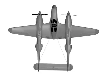 Lockheed P-38 Lightning 3D model