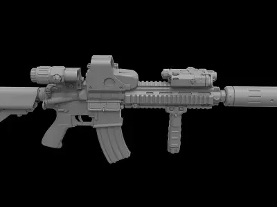 HK416 Assault Rifle 3D model