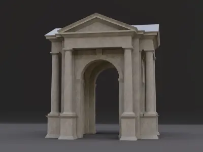 Arched portico in the mas  Doric order with freestanding columns Low-poly 3D model