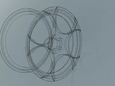 Alloy wheel Low-poly 3D model