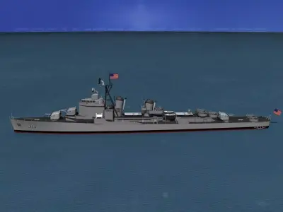 Gearing Class Destroyer DDR-806 USS Higbee 3D model
