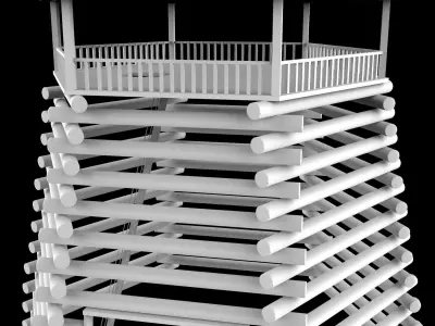 30 WATCHTOWER model basemesh Low-poly 3D model