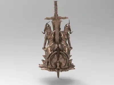 Lady of the lake book statue 3 3D model