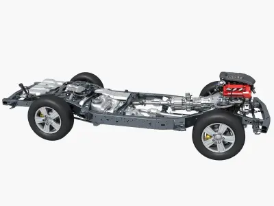 SUV Chassis with Engine 3D model