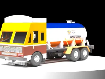 Indian Oil tank Low-poly 3D model