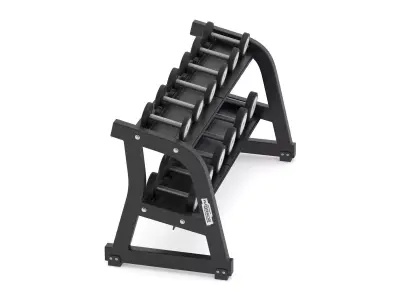 Technogym Two Tier Dumbbell Rack 6 Pairs 3D model