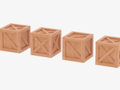 Wooden Crate Box Collection 3D model