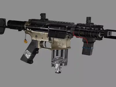 Sig Sauer MCX Virtus Game Ready Rifel Low-poly 3D Model Low-poly 3D model