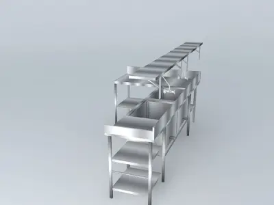 Kit207 Bench Stainless Steel L by Alex Marques Free 3D model