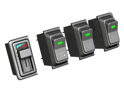 Rocker switches with gang 3D model