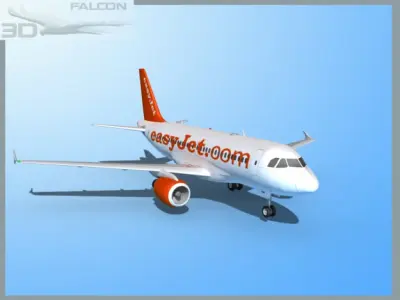 Falcon3D A319 Easyjet 3D model